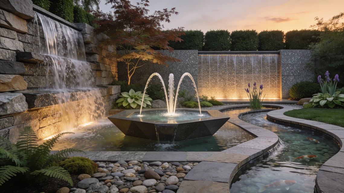 商業園林大型景觀魚池工程案例