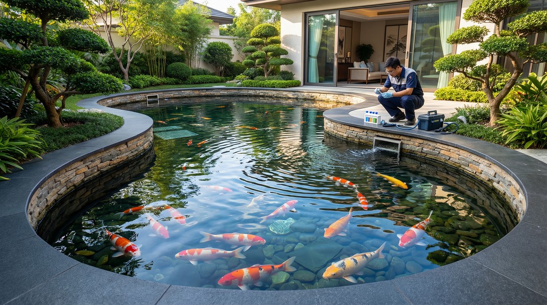 花園錦鯉魚池工程案例 - 庭園水景設計